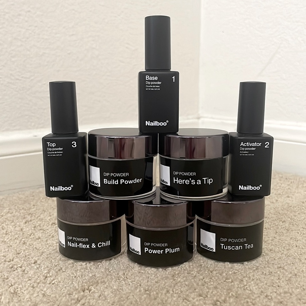Nailboo Starter Dip Powder Kit (Nail-flex & Chill, Power Plum and Tuscan Tea)